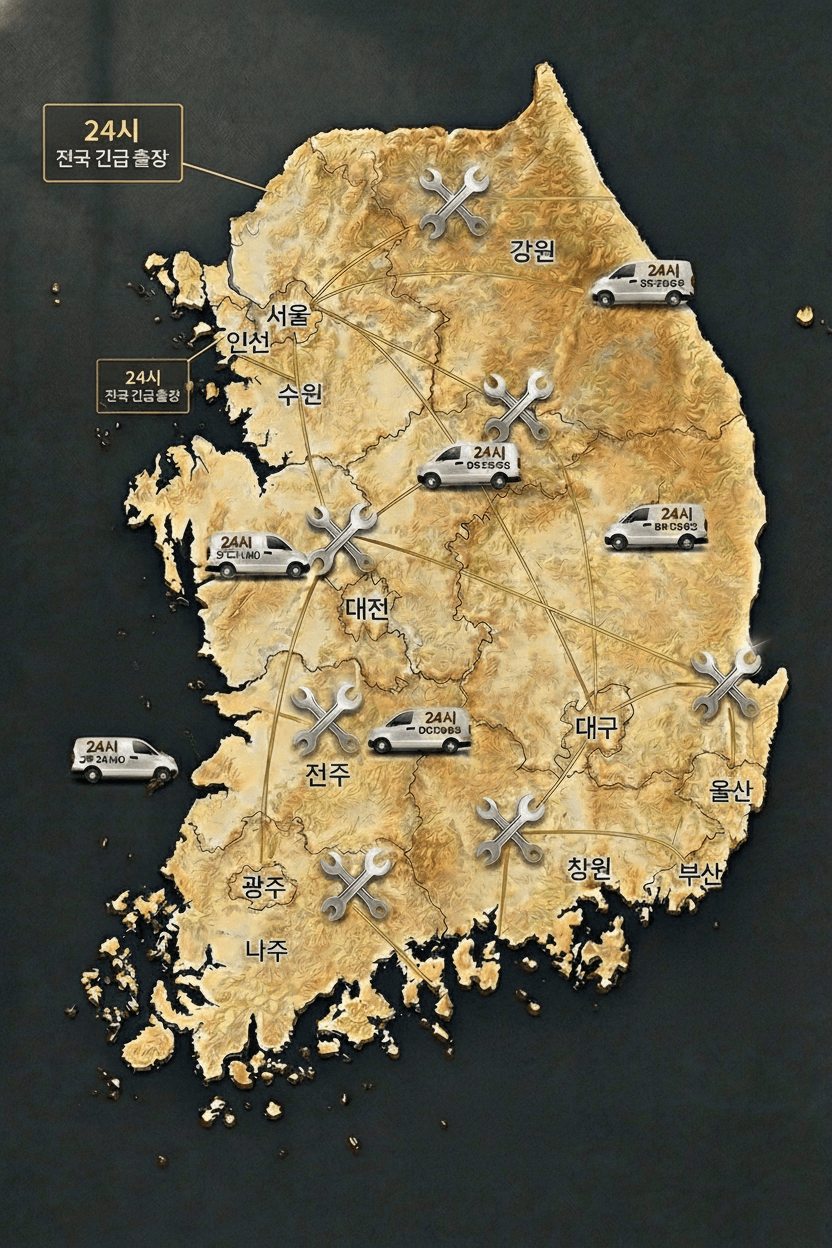 참좋은배관 전국 서비스 가능 지역 지도